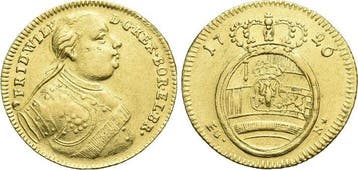 Goud-dukat 1726 Eg Brandenburg-Preussen Pruisen Friedrich..., Verzenden