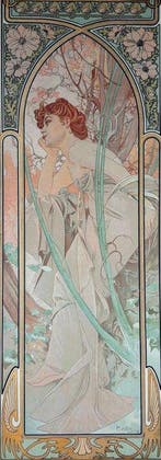 Alphonse Mucha (1860-1939) - Brune aux Roseaux