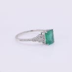 Zonder minimumprijs - Ring Platina - 1.70ct. tw. Smaragd -, Nieuw
