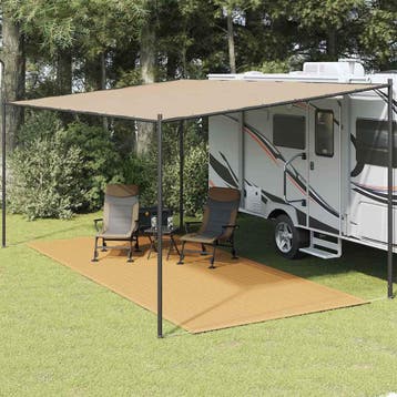 vidaXL Tenttapijt 250x500 cm HDPE zandkleurig, Verzenden