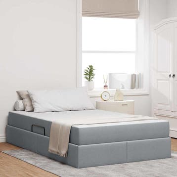 vidaXL Opbergbed met matras Lichtgrijs 120 x 200 cm, Verzenden