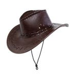 Cowboy Hoed Bruin Lederlook, Verzenden, Nieuw