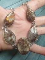 Aardetoon Mexicaanse Laguna Lace-agaat - Armband - Breedte: