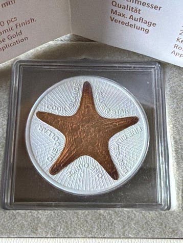 Îles Cook. 1 Dollar 2019 - Silver STAR - Keramik Finis Rose, Postzegels en Munten