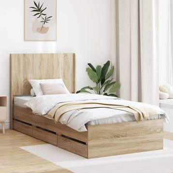 vidaXL Bedframe met opbergruimte en hoofdbord met lade, Huis en Inrichting, Slaapkamer | Bedden, Verzenden, Nieuw