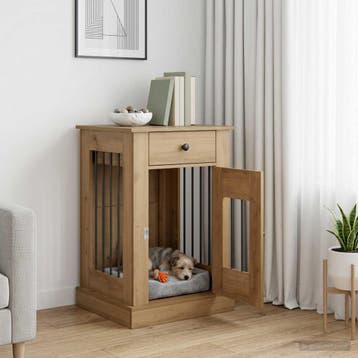 vidaXL Hond kennel meubel Artisanaal eiken 50 x 47,5 x 80 cm, Verzenden