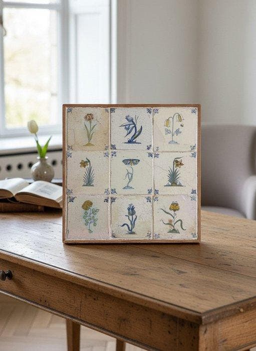 Panneau - Faïence de Delft - panneau de carreaux ancien (9), Antiek en Kunst, Antiek | Glaswerk en Kristal