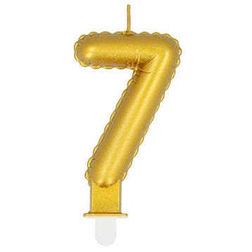 Gouden Kaars 7 Jaar 8cm, Verzenden, Nieuw
