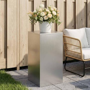 vidaXL Plantenstand zilver 30 x 30 x 60 cm Staal, Verzenden, Nieuw