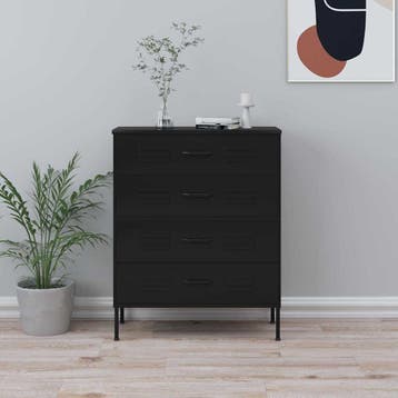 vidaXL Ladekast 80x35x101,5 cm staal zwart, Verzenden