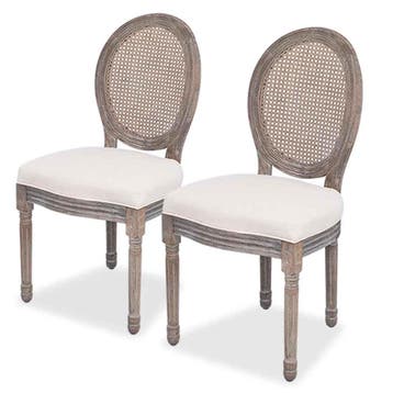 Lot 2 chaises rotin creme : -48% jusqua epuisement, Maison & Meubles, Verzenden, Rustiek