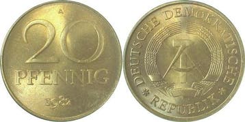 20pfennig Ddr 82a (MuntenenBankbiljetten-Duitslandvanaf1871), Verzenden, België