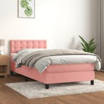vidaXL Boxspring met matras fluweel roze 90x200 cm, Huis en Inrichting, Verzenden, Nieuw