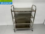 Chariot de service en acier inoxydable 4 étages 95 cm Horeca, Verzenden