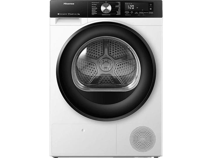 Hisense -  Warmtepompdroger 8 Kg 63 Db Energielabel C - Wit, Elektronische apparatuur, Droogkasten, 85 tot 90 cm, Voorlader, Nieuw
