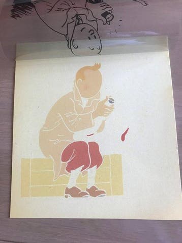 Tintin - 1 Kleurenafdruk met zijn film noir Tintin en de, Boeken, Nieuw