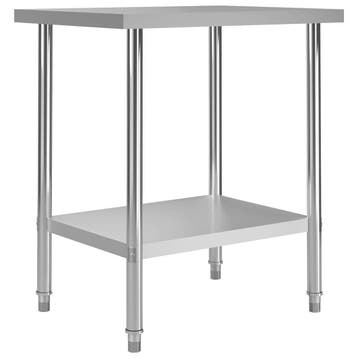 vidaXL Keukenwerktafel 80x60x85 cm roestvrij staal, Verzenden