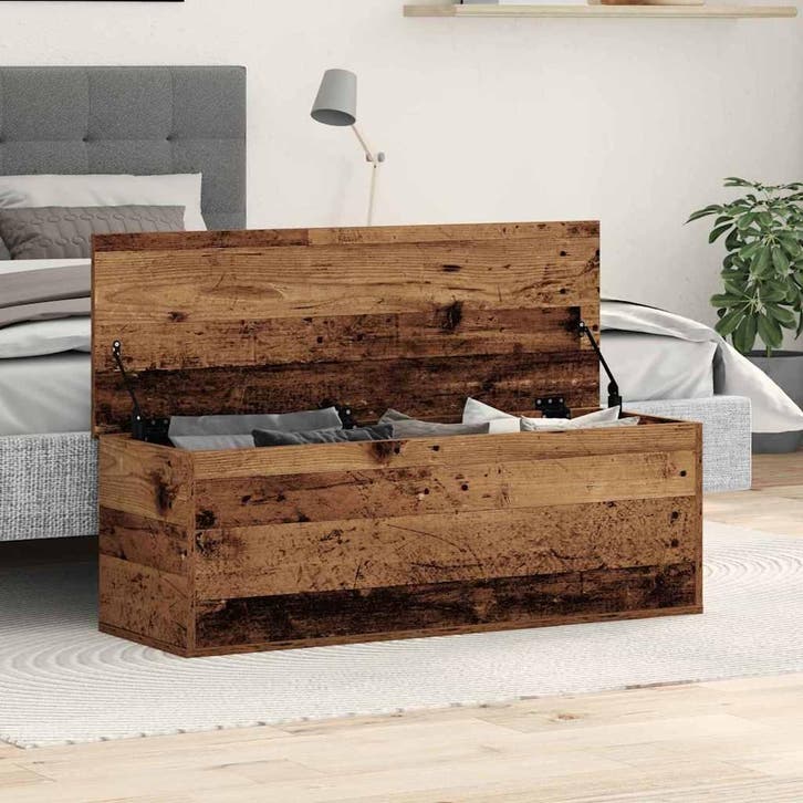 vidaXL Opslagdoos Oud Hout 102 x 35 x 35 cm Bewerkt hout, Huis en Inrichting, Kasten | Overige, Nieuw, Verzenden