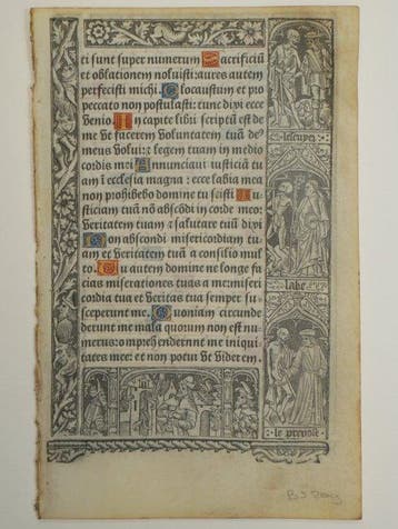 Vostre - Leaf from a book of hours, printed on vellum - 1502