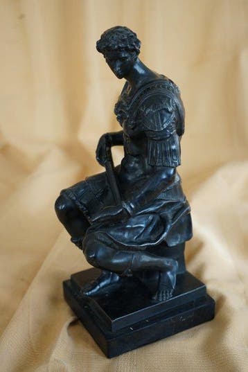 Beeld, Giuliano de Medici - 28 cm - Brons, Marmer