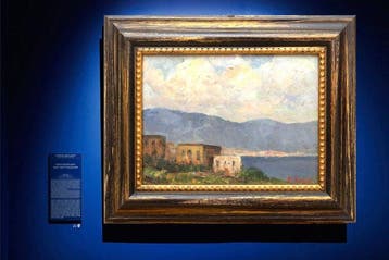 Ezelino Briante (1901 – 1971) - Paesaggio costiero con case