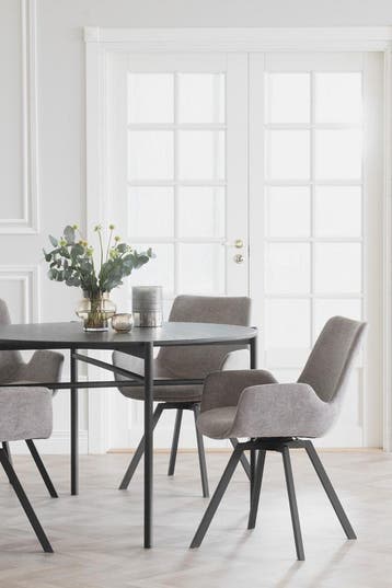 Houten eettafel zwart | rond | Skye | Rowico Home, Verzenden, Rond, Nieuw, Scandinavisch