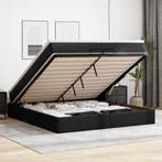 vidaXL Ottoman bed met matrassen 200x200cm kunstleer zwart, Verzenden
