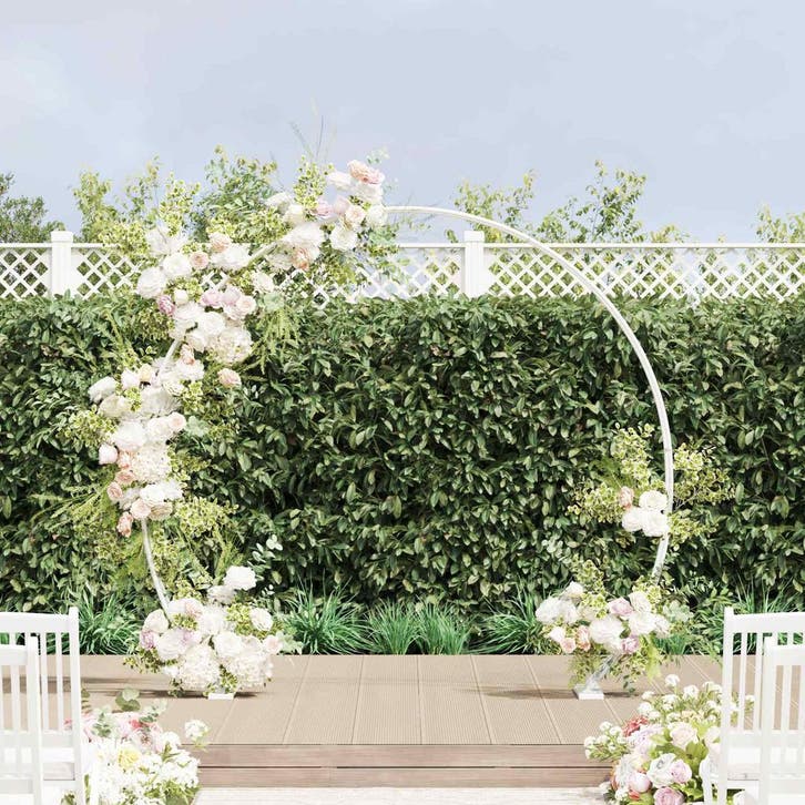 vidaXL Huwelijksboog Wit 223 x 45 x 201 cm Staal, Jardin & Terrasse, Poteaux, Poutres & Planches, Envoi