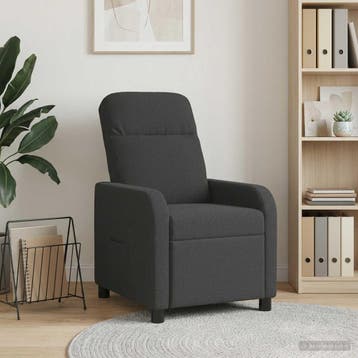 vidaXL Recliner Donkergrijs Bouclé, Verzenden, Nieuw