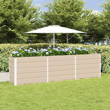 vidaXL Plantenbak Ivoor 290 x 50 x 75 cm Gegevens staal, Verzenden