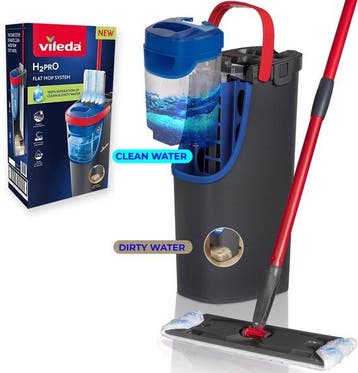 Vileda H2Pro Flatmop Dweilsysteem met Emmer en Steel