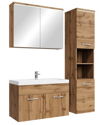 Badkamermeubel Set Paso 80 x 40 cm Eiken Badmeubel, Verzenden, Nieuw