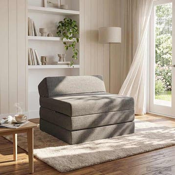 vidaXL Vouwbare Sofa Bed Lichtgrijs 200 x 70 x 10 cm Stof, Huis en Inrichting, Zetels | Zetels, Verzenden, Nieuw