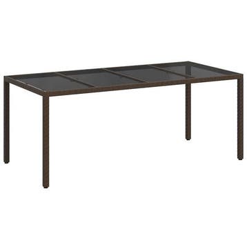 Tuinstafel Bruin poly rattan - NU 62% KORTING! Weg = weg..., Verzenden, Gebruikt, Wicker