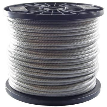 Staalkabel 4/6 mm geplastificeerd 100 meter op rol, Verzenden, Nieuw