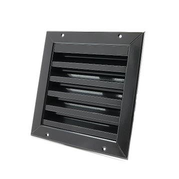 Buitenmuurrooster aluminium (LxH) 200x200mm - Zwart, Verzenden, Nieuw