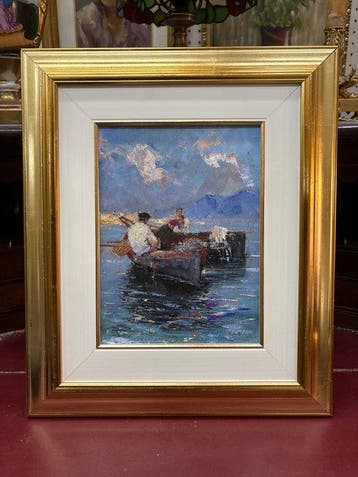 Vincenzo Colucci (1898-1970) - Pescatori nel Golfo di Napoli