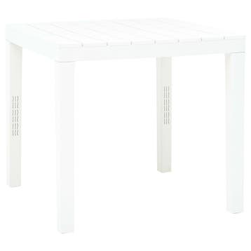 vidaXL Tuintafel 78x78x72 cm kunststof wit, Tuin en Terras, Tuintafels, Verzenden, Nieuw