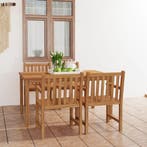 vidaXL 5-delige tuinset 150x90 cm massief teakhout, Verzenden, Nieuw, Tuinset
