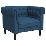Chesterfield blauw | 35% korting | Retour deal (fauteuil), Huis en Inrichting, Fauteuils, Verzenden, Zo goed als nieuw, Stof, Chesterfield