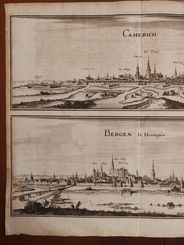 Belgio e Francia - Cambrai en Mons; Matthäus Merian (1593 –, Nieuw