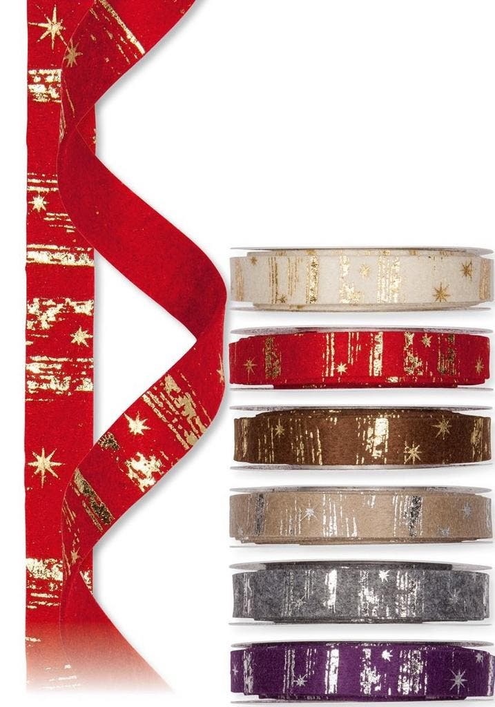Vilt lint viltband bedrukt met sterren 70 creme goud 2 cm, Maison & Meubles, Accessoires pour la Maison | Plantes & Fleurs artificielles