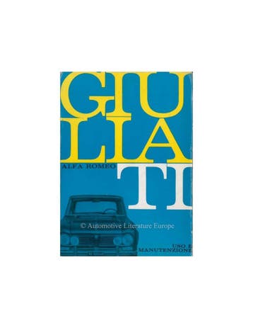 1962 ALFA ROMEO GIULIA TI INSTRUCTIEBOEKJE ITALIAANS, Ophalen of Verzenden