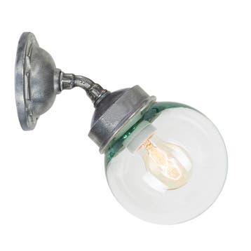 Stal- & Boerderijlampen Forty-Five Rond Muurlamp Zilver, Tuin en Terras, Verzenden, Nieuw