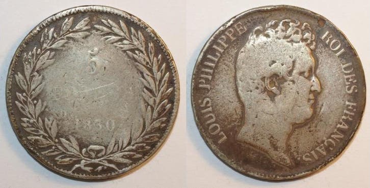 France Frankreich Km 737 5 Francs 1830 D Lyon Louis Phili..., Timbres & Monnaies, Monnaies | Europe | Monnaies non-euro, Envoi