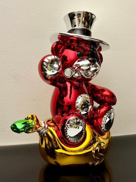 GF Exclusives - Billionaire Bear Chrome Colored Artwork By:, Antiquités & Art, Art | Objets design