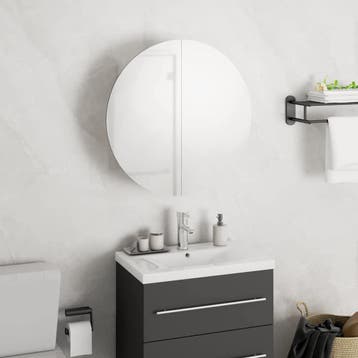 vidaXL Badkamerkast met ronde spiegel en LED 40x40x17,5 cm, Verzenden, Nieuw