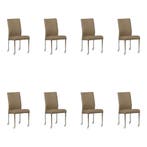 Set van 8 Leren eetkamerstoelen Comfort met wieltjes -, Ophalen of Verzenden, Nieuw, Leer, Eén