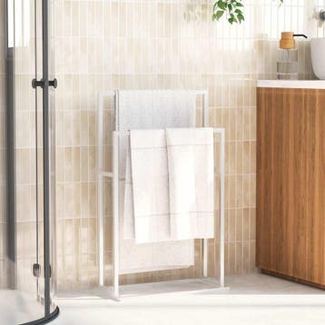 vidaXL Handdoekenrek vrijstaand 48x24x78,5 cm ijzer wit, Huis en Inrichting, Verzenden, Nieuw