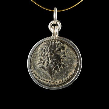 Oud-Grieks Coin pendant, oude Griekse munt Zeus en de
